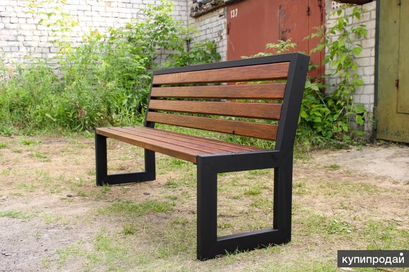 Уличная скамейка в стиле "ЛОФТ" из ДПК на металлическом каркасе - YouTube