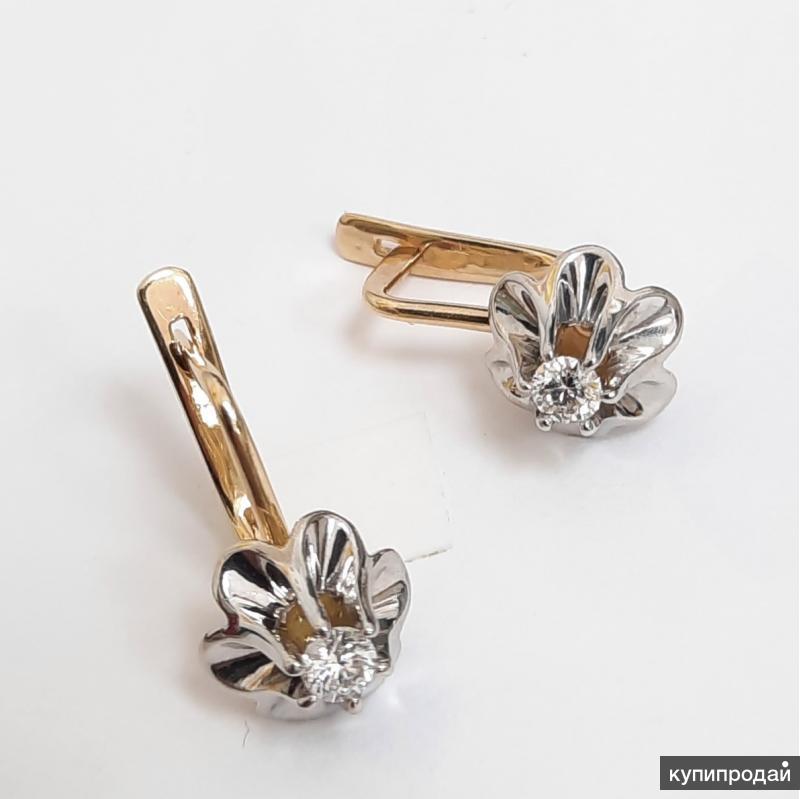 Купить Золотые Серьги Роза