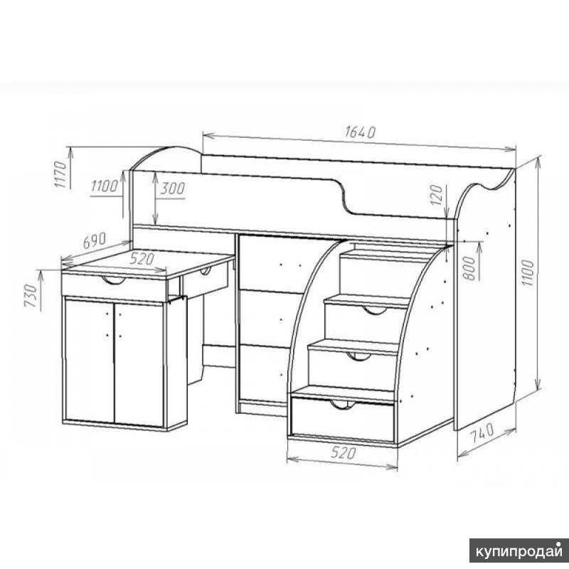 Детская кровать чердак схема сборки
