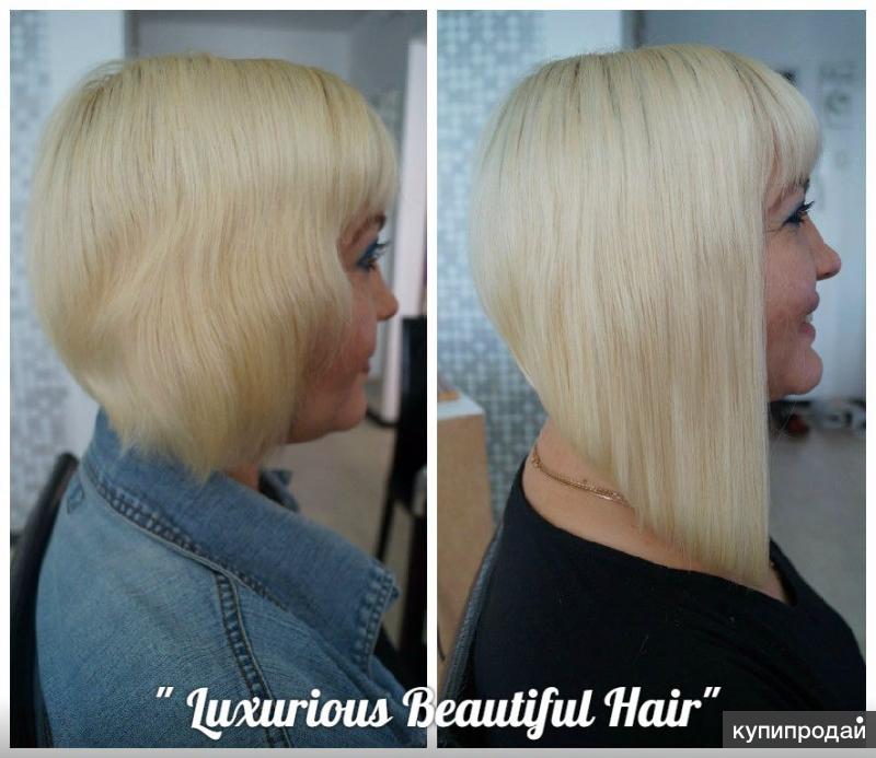 Каре с нарощенными волосами фото до и после