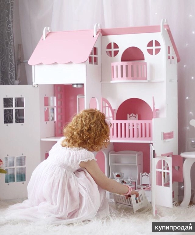 Кукольный домик деревянный большой для Барби дом для кукол Barbie со ...