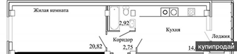 Продам 1-комнатную квартиру в строящемся доме, ул. Псковская, д. 56