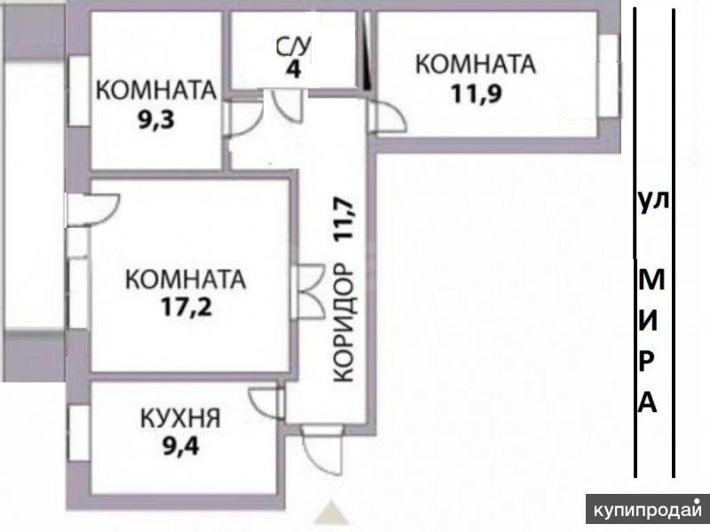 Схема 3 комнатной квартиры