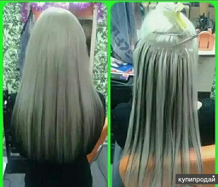Наращивание волос в два цвета