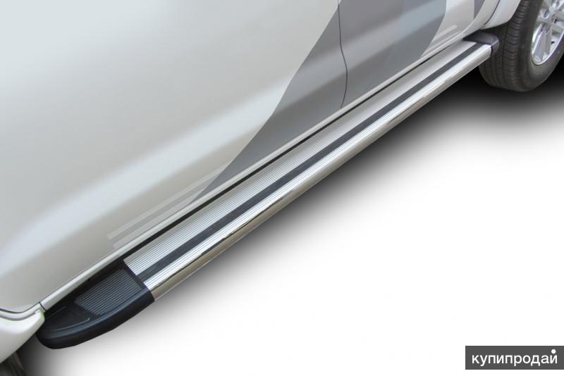 Пороги (подножки) алюминиевые "Luxe Silver" 1800 RENAULT DUSTER 2011-2015