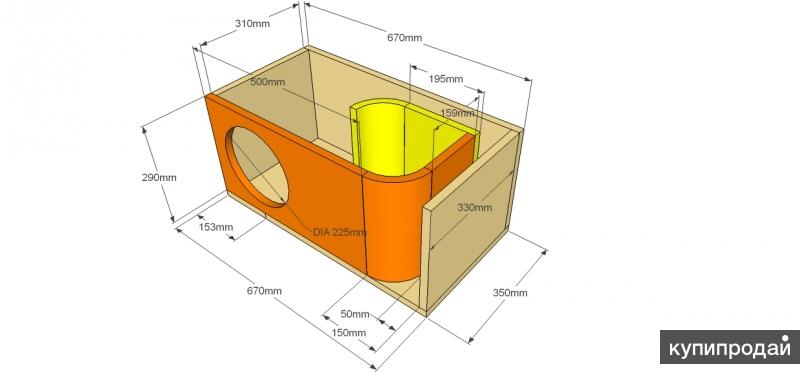 Экспо короб под 12 сабвуфер чертеж
