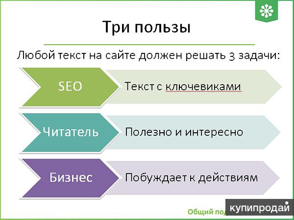 Три пользы. Сео тексты что это. SEO тексты для сайта. Текст на сайте. Задачи SEO.