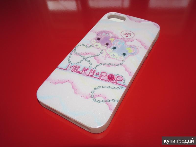 Силиконовый розовый чехол с мишками для apple iphone 5/5S