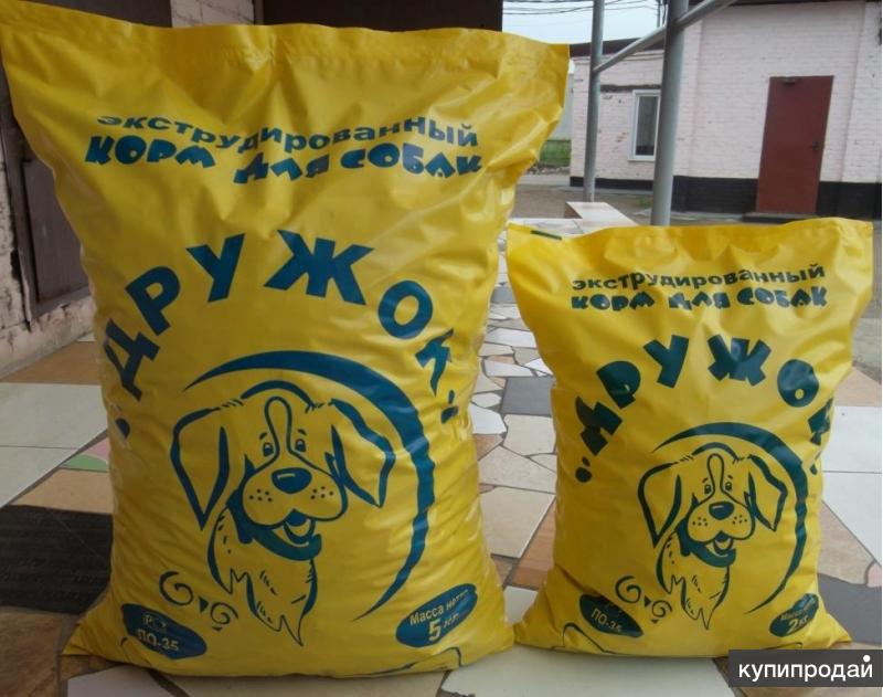 Корм эконом класса для взрослых собак от производителя "Дружок"