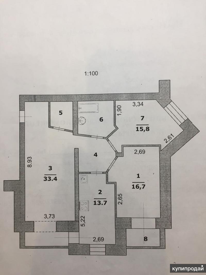 3-к квартира, 98 м2, Белгород, пер.Харьковский, 36 Г