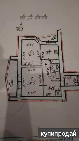 2-к квартира, 56 м2, 9/14 эт. м. Ул. Дыбенко
