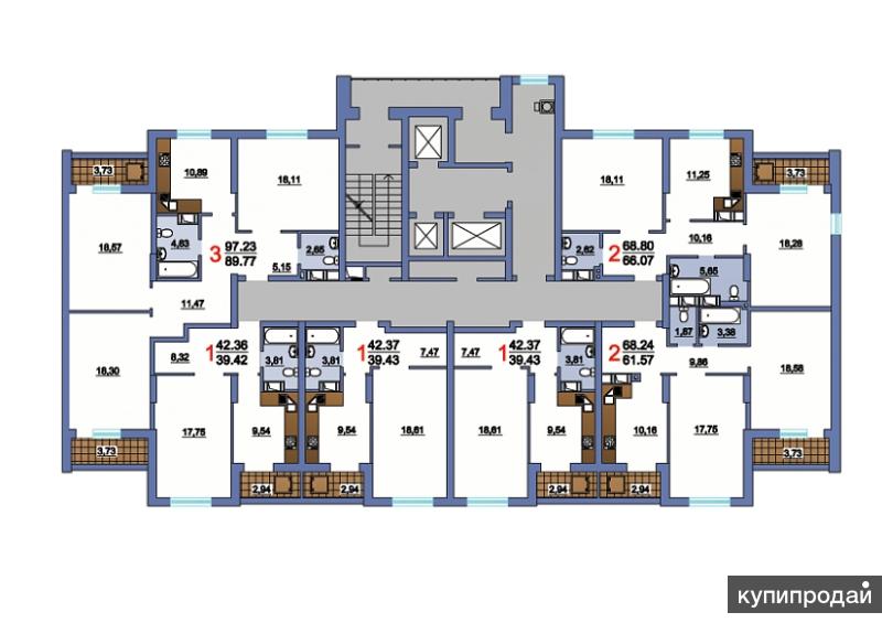 Планировка квартир саратов 1-к квартира, 48 м2, 3/23 эт. в Саратове