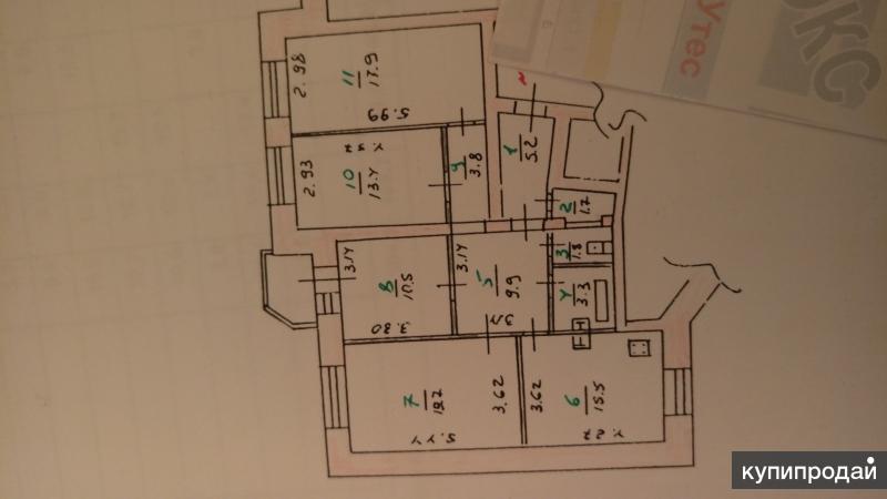 Срочно продаётся 4-х комнатная квартира, 104 м2, 4/5 эт.