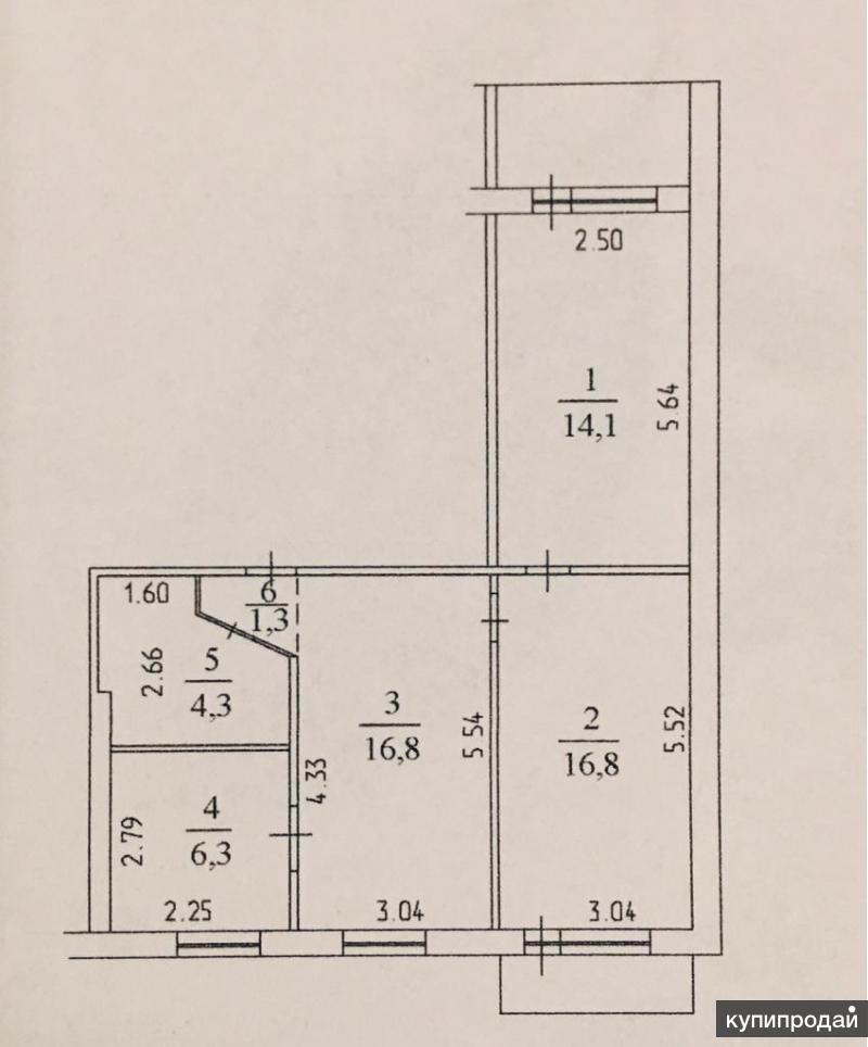 Продажа 3-к квартира, 59 м2, 9/9 эт. в Ленинском районе