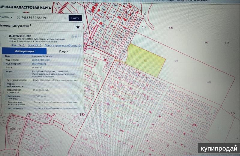 Публичная кадастровая карта тукаевского района республики татарстан