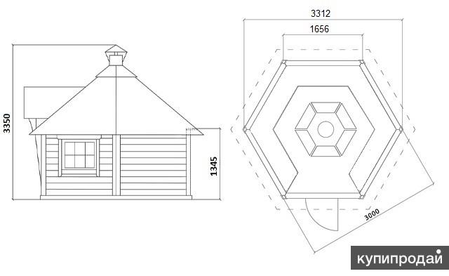 Чертеж гриль домика