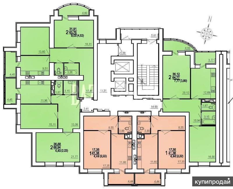 Планировка квартир пензы Продам новую 1-комн. квартиру 41 кв.м. ул.Ключевая,99 Дом сдан в Пензе