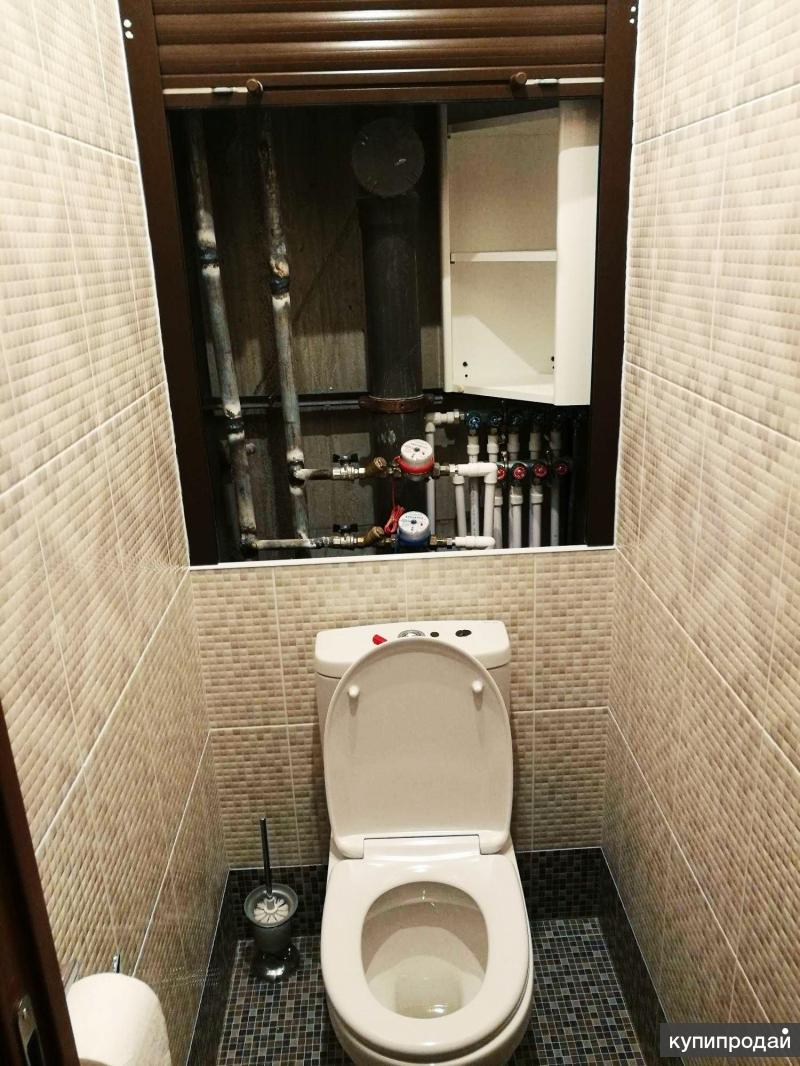 Дизайн туалета в хрущевке со шкафом сзади унитаза