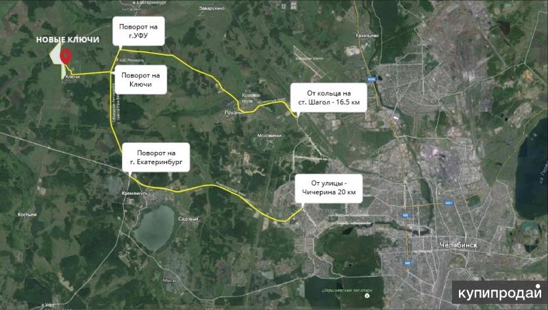 Новые ключи коттеджный поселок челябинск карта
