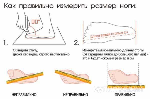 Как правильно снять размер ноги